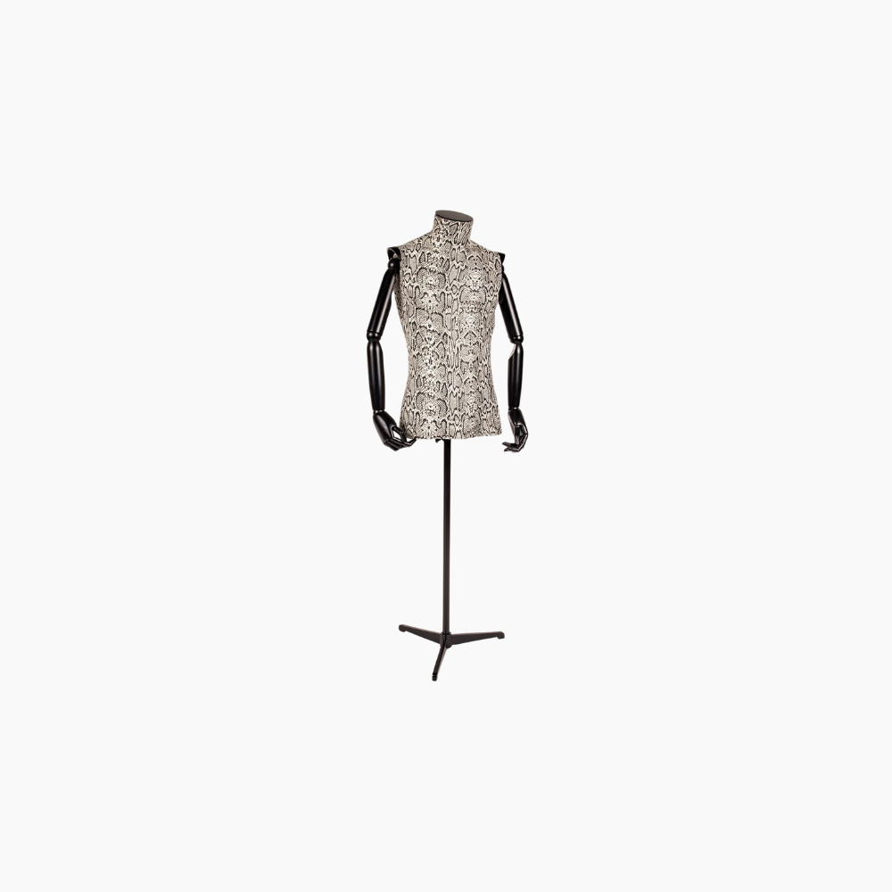 Busto Uomo Pitone Braccia/Base Nero