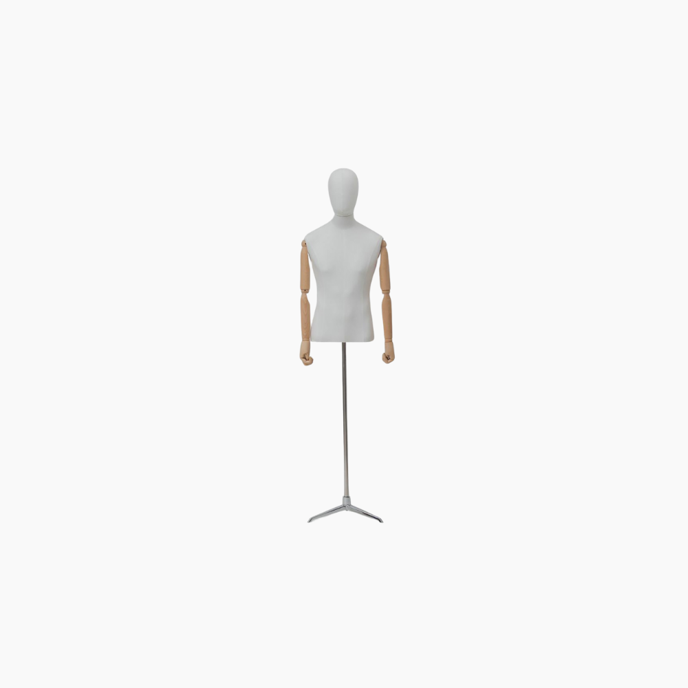 Busto Sartoriale Uomo Bianco Base Cromata