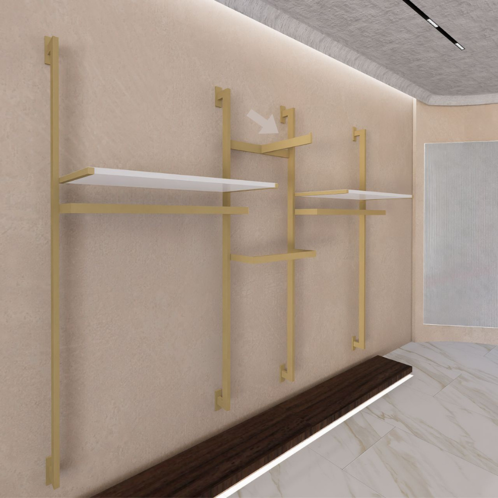 Bracciolo dritto Shelf  Oro cm40