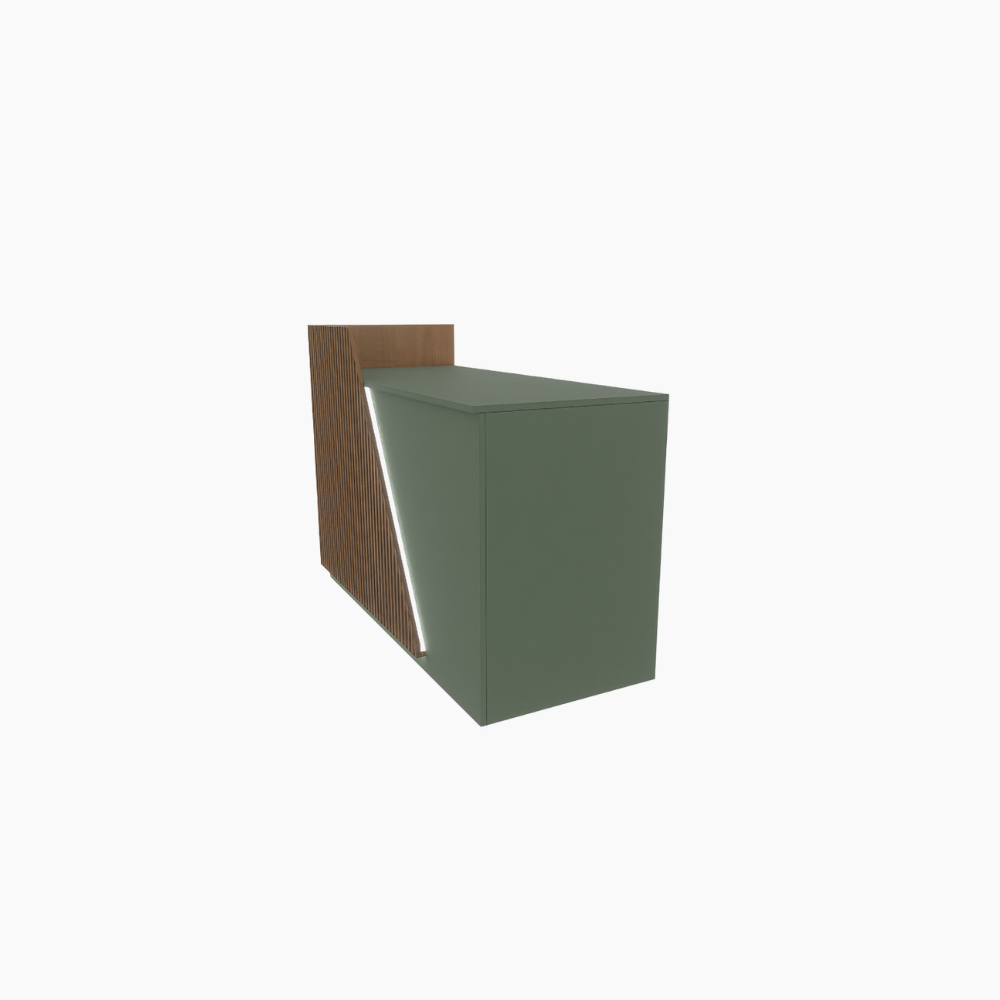 Banco Slive Luminoso cm160 Verde Salvia frontale Alburno