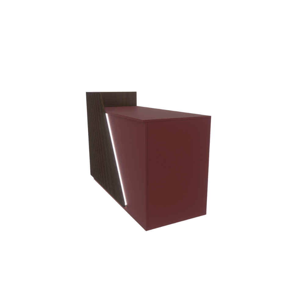 Banco Slive Luminoso cm160 Magenta frontale Noce Antico