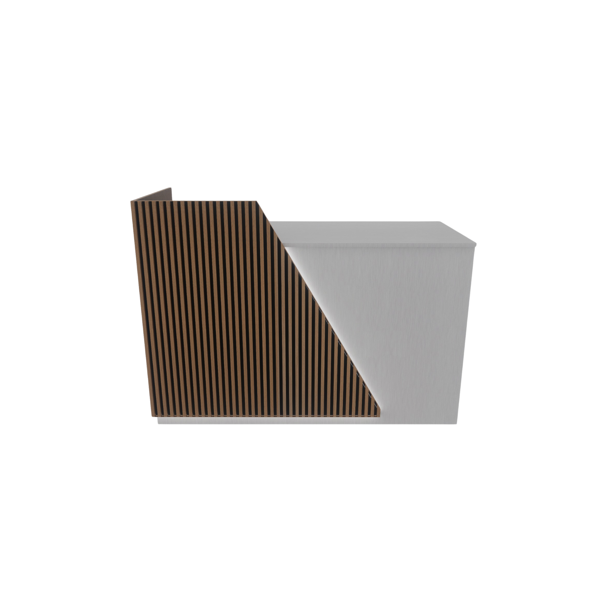 Banco Slive Luminoso cm160 Grigio Alluminio frontale Alburno