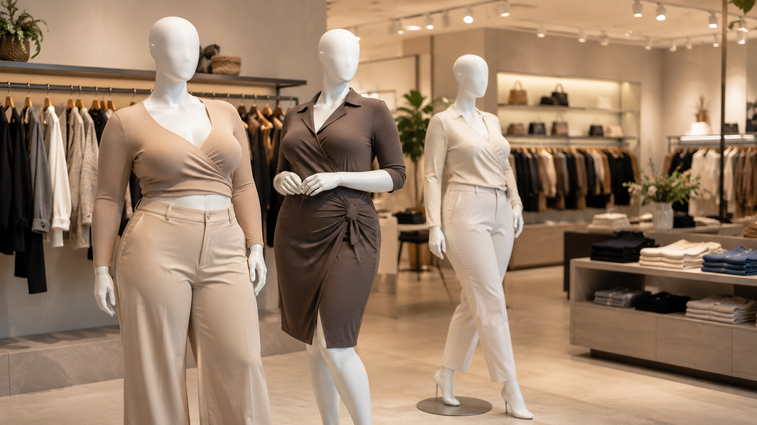 Manichini donna curvy per negozi: come valorizzare abiti e outfit in vetrina
