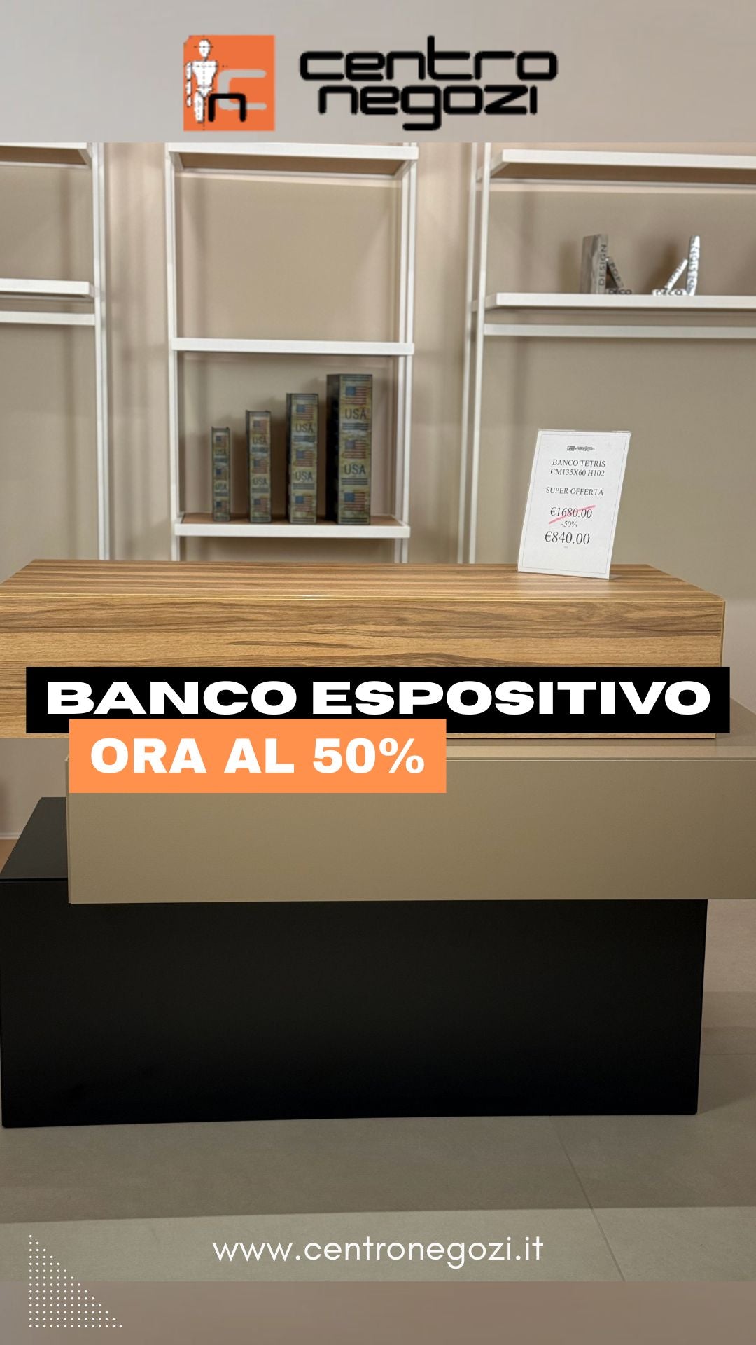 Banco Espositivo Tetris – Ora al 50%: l’arredo ideale per negozi che vogliono fare la differenza