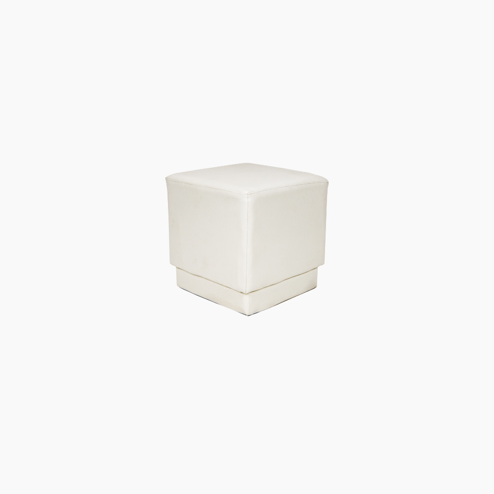 Pouff Quadrato in Ecopelle Bianco