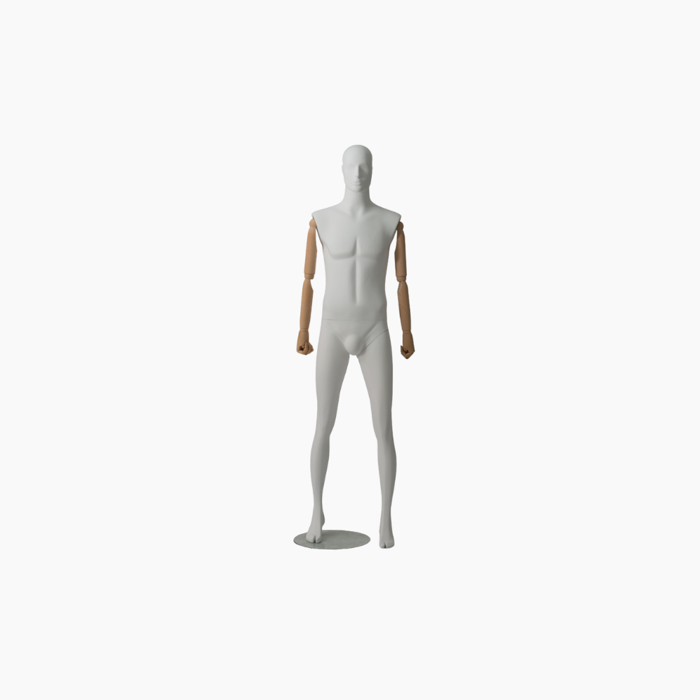 Manichino Uomo Woody Avorio Br/ legno naturale Endg3