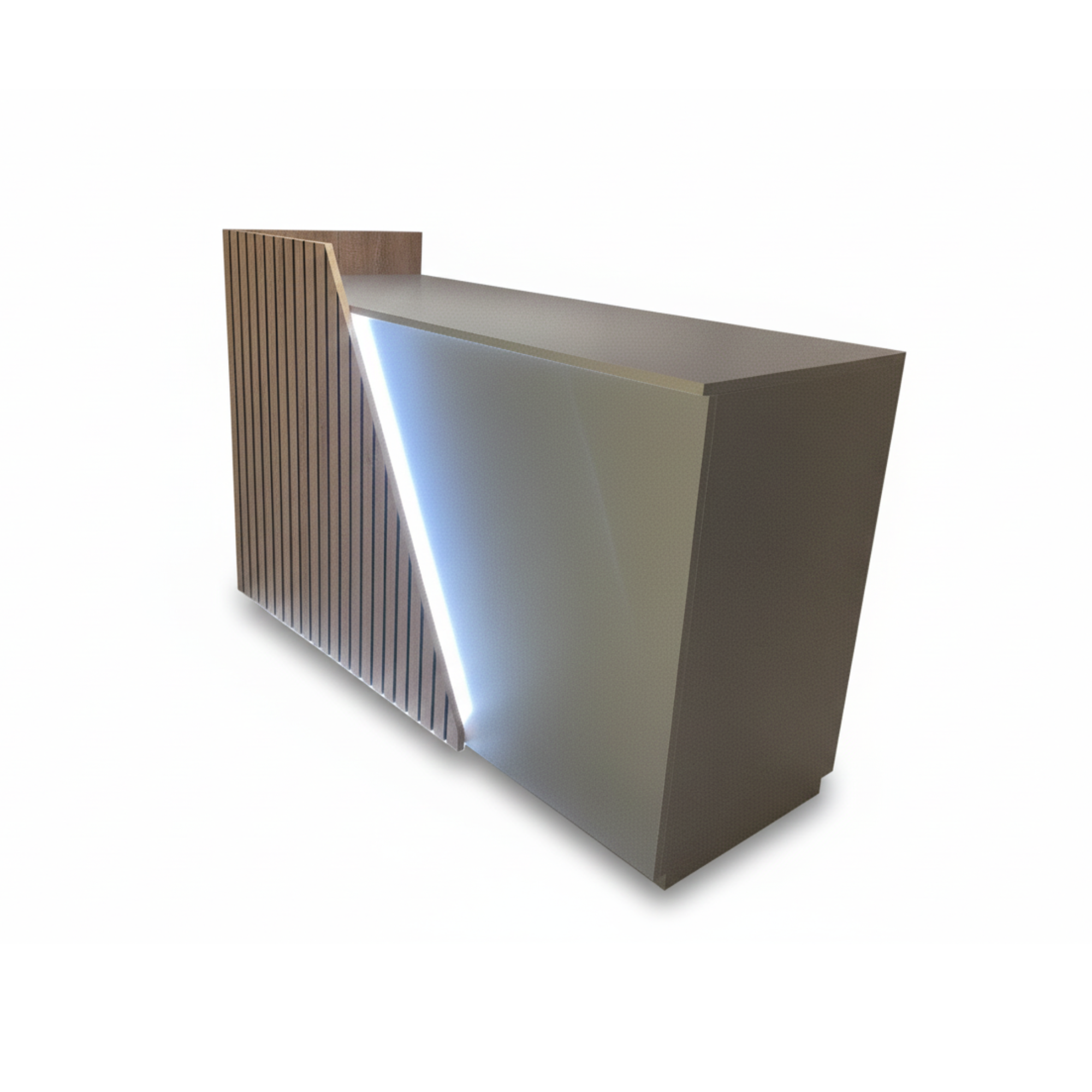 Banco Slive Luminoso cm160 Grigio Alluminio frontale Alburno