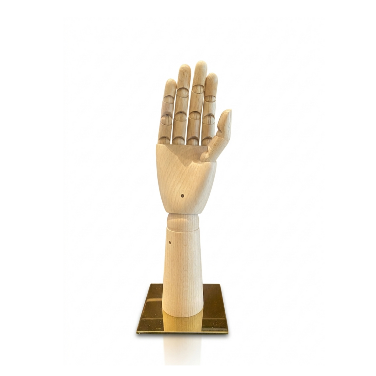 Mano Articolata Legno Unisex / Espositore Base Oro cm22