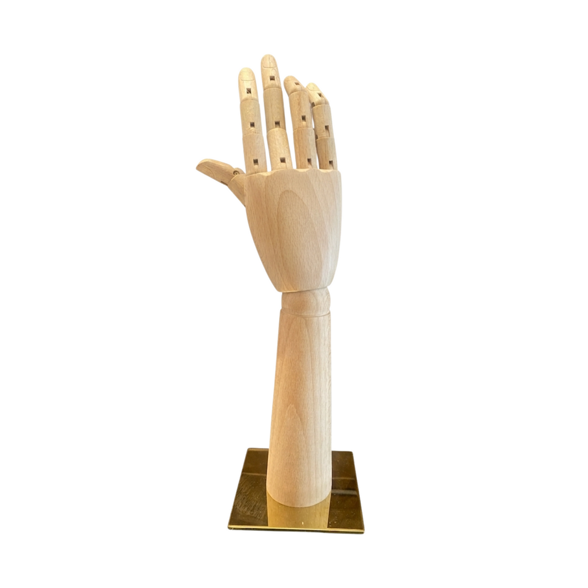 Mano Articolata Legno Unisex / Espositore Base Oro cm28