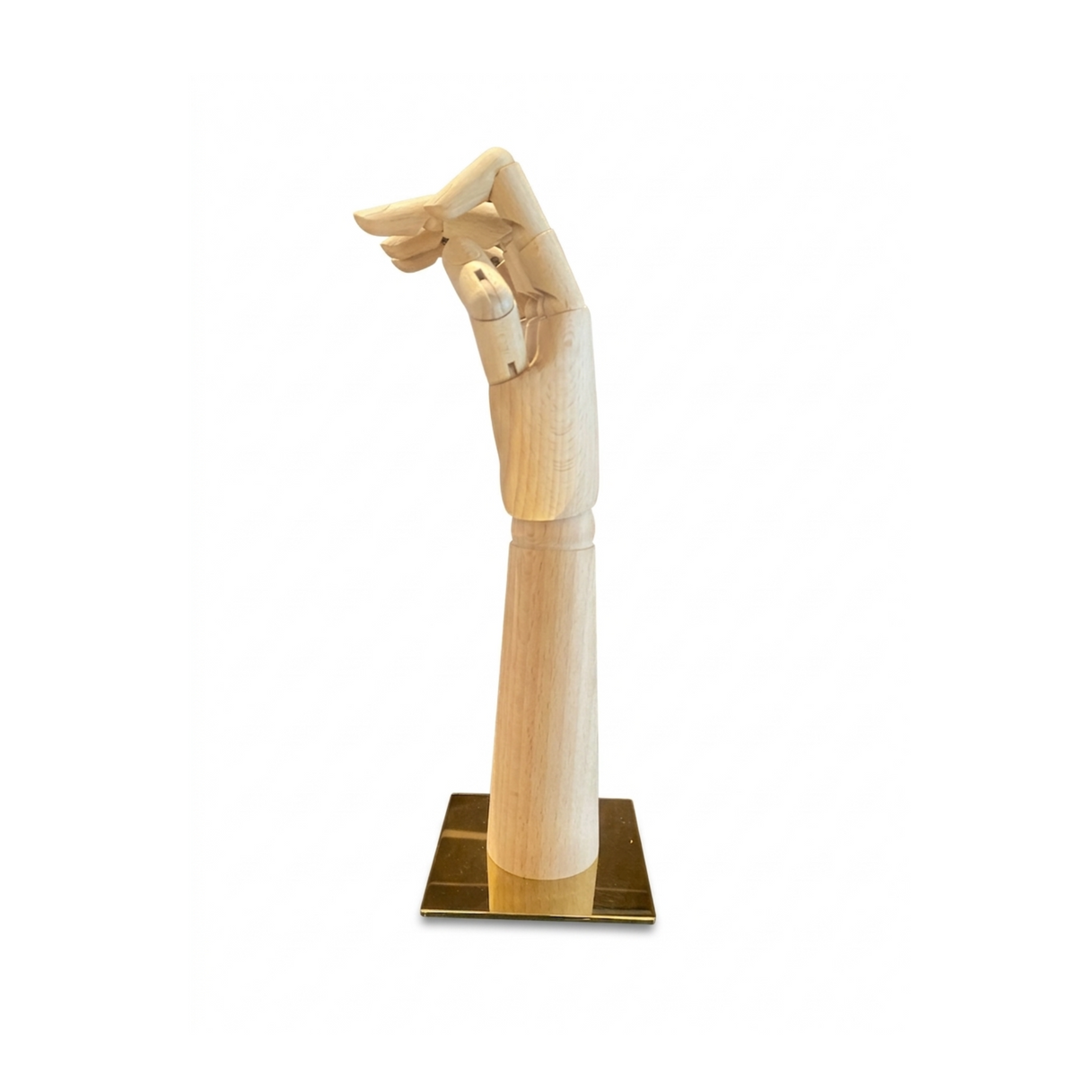 Mano Articolata Legno Unisex / Espositore Base Oro cm28