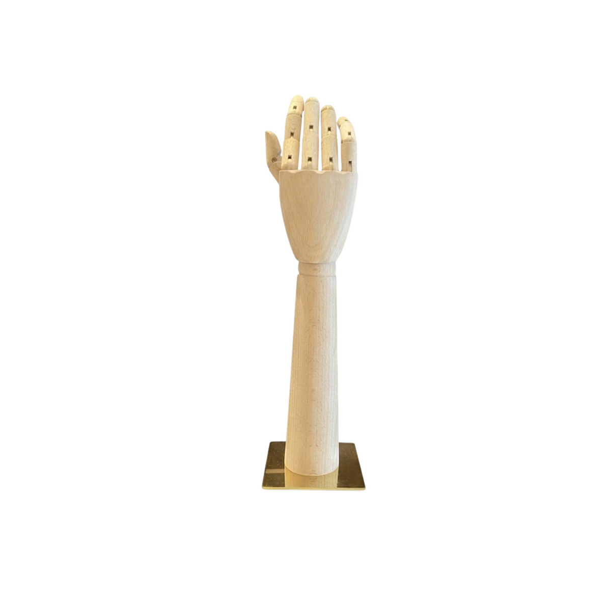 Mano Articolata Legno Unisex / Espositore Base Oro cm33