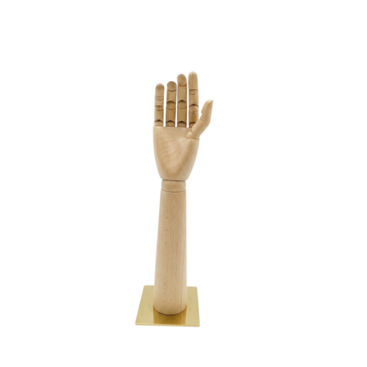 Mano Articolata Legno Unisex / Espositore Base Oro cm33