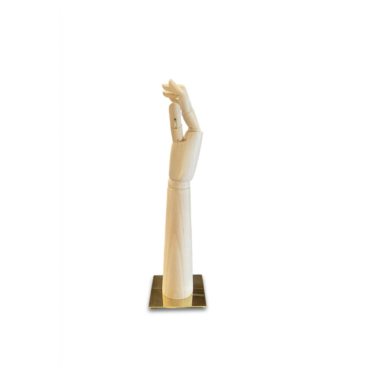 Mano Articolata Legno Unisex / Espositore Base Oro cm33