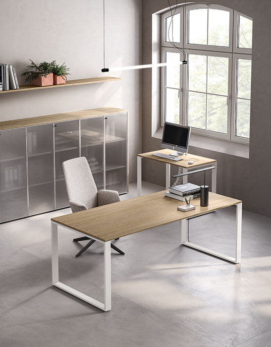 Scrivania Operativa Funny Gamba Anello Legno Rovere