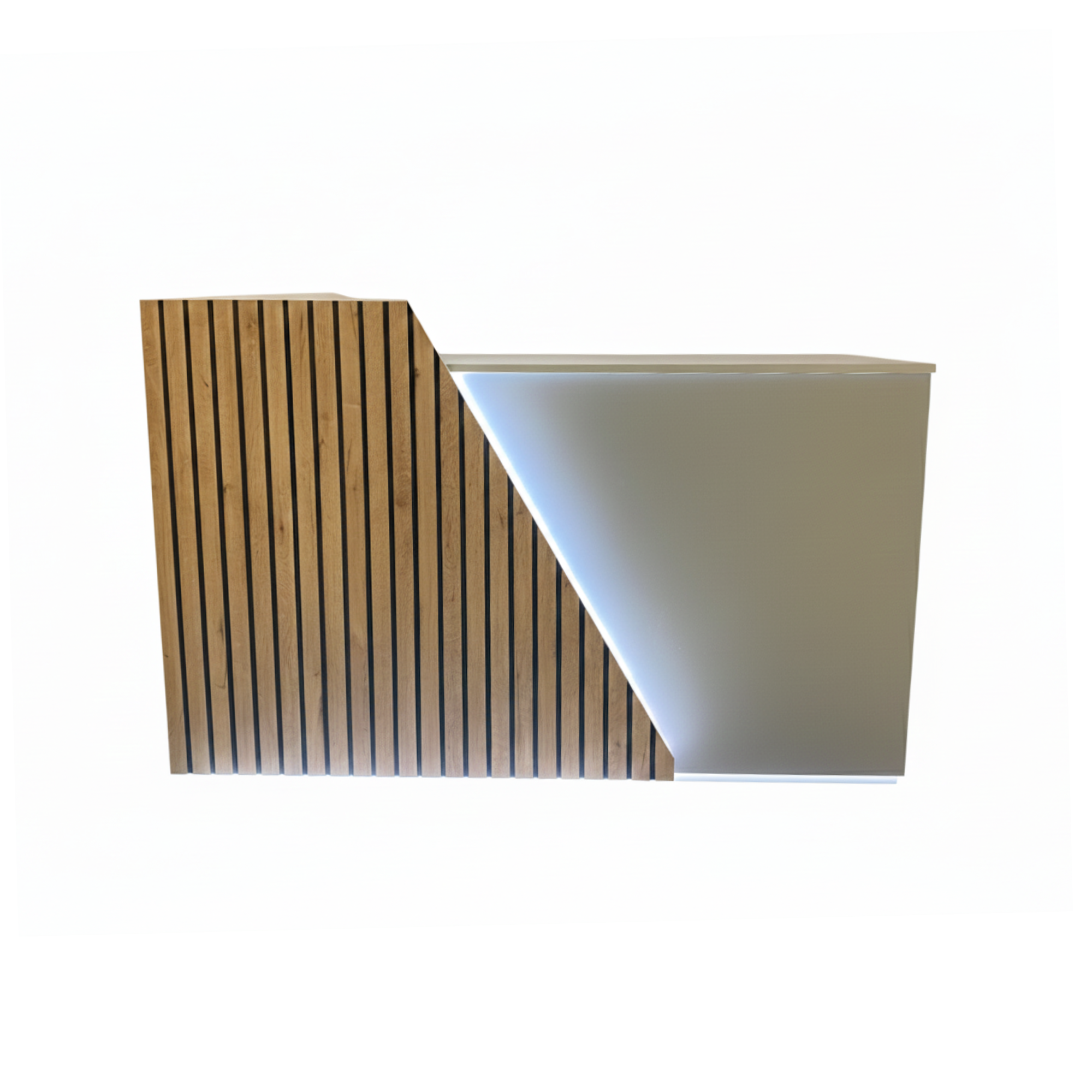 Banco Slive Luminoso cm160 Grigio Alluminio frontale Alburno