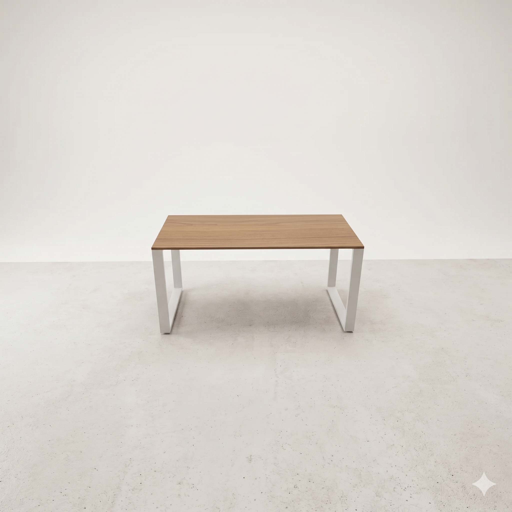 Desk cm160x80 Walnut top white ring leg