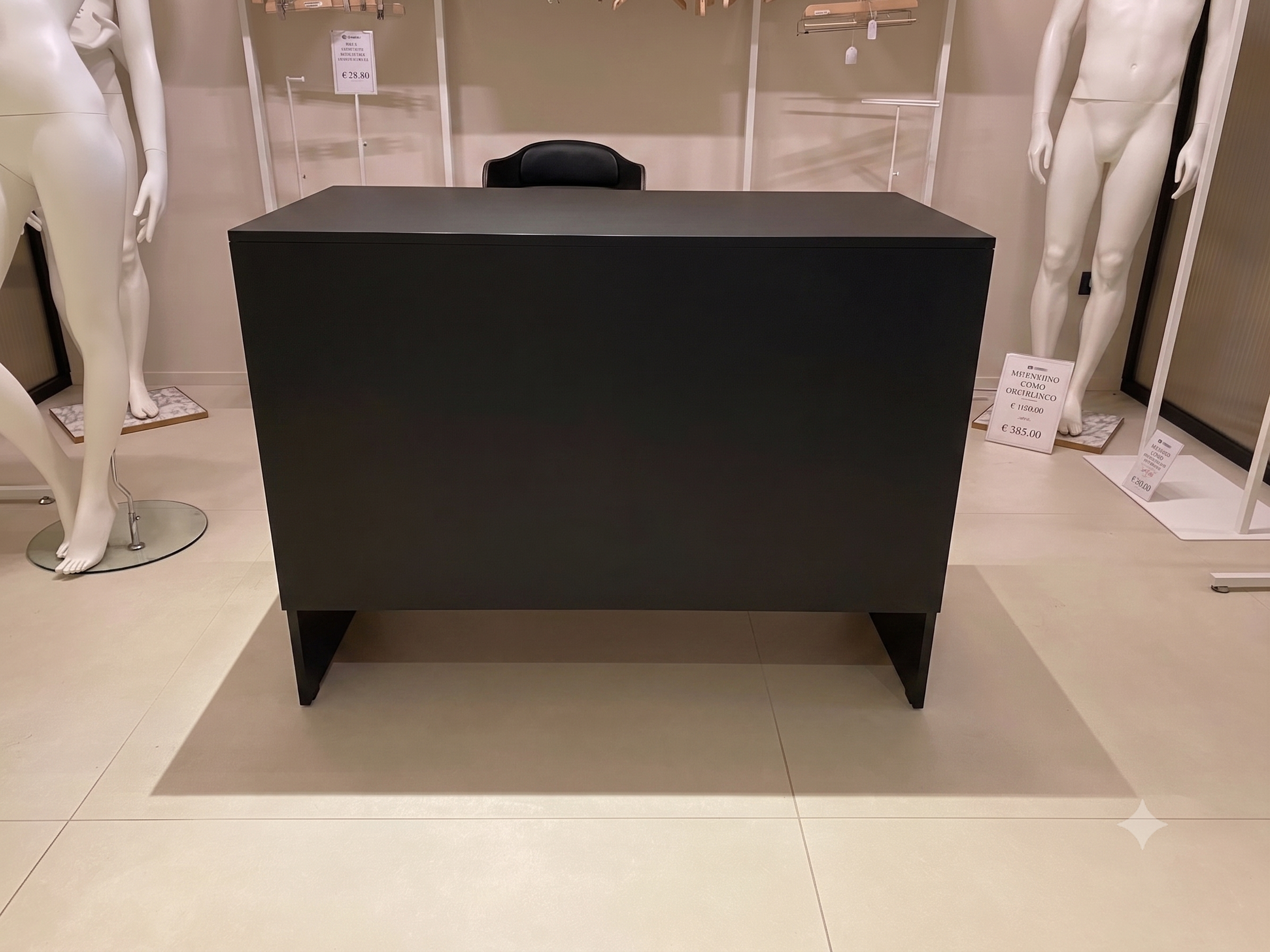 Banco Cassa Nero cm120x60h90H