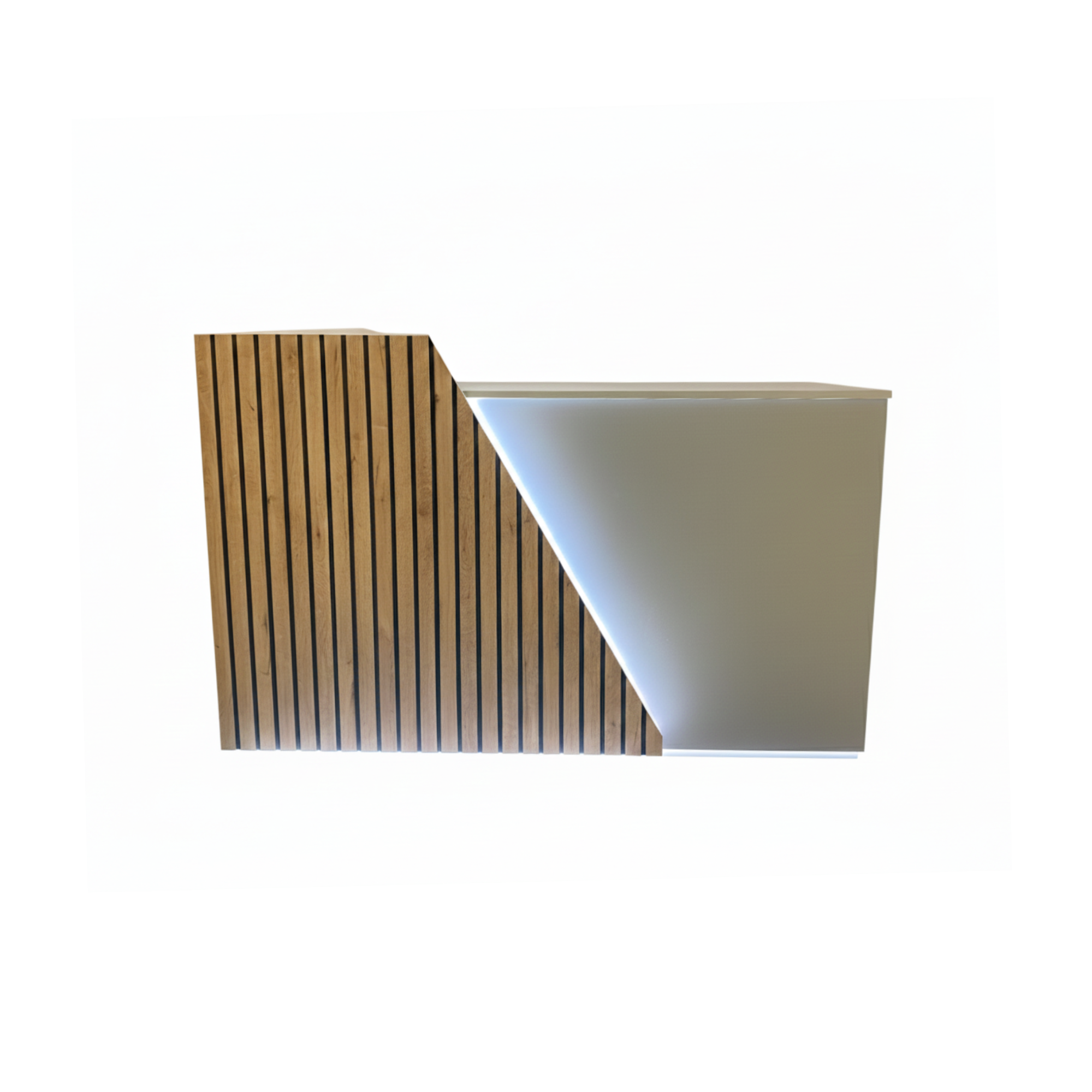 Banco Slive Luminoso cm160 Grigio Alluminio frontale Alburno