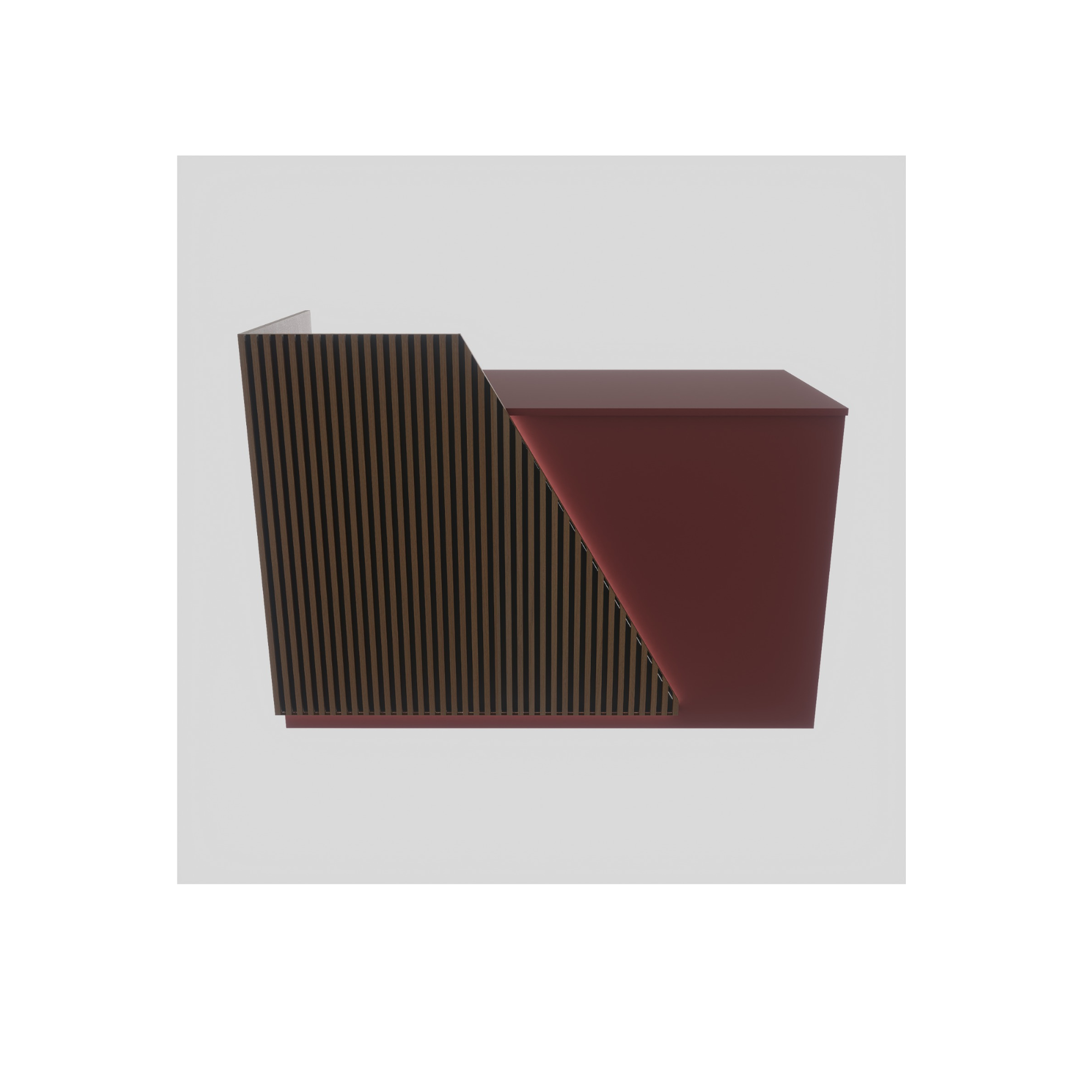 Slive Luminous Bench 160 cm Magenta Antique Walnut front