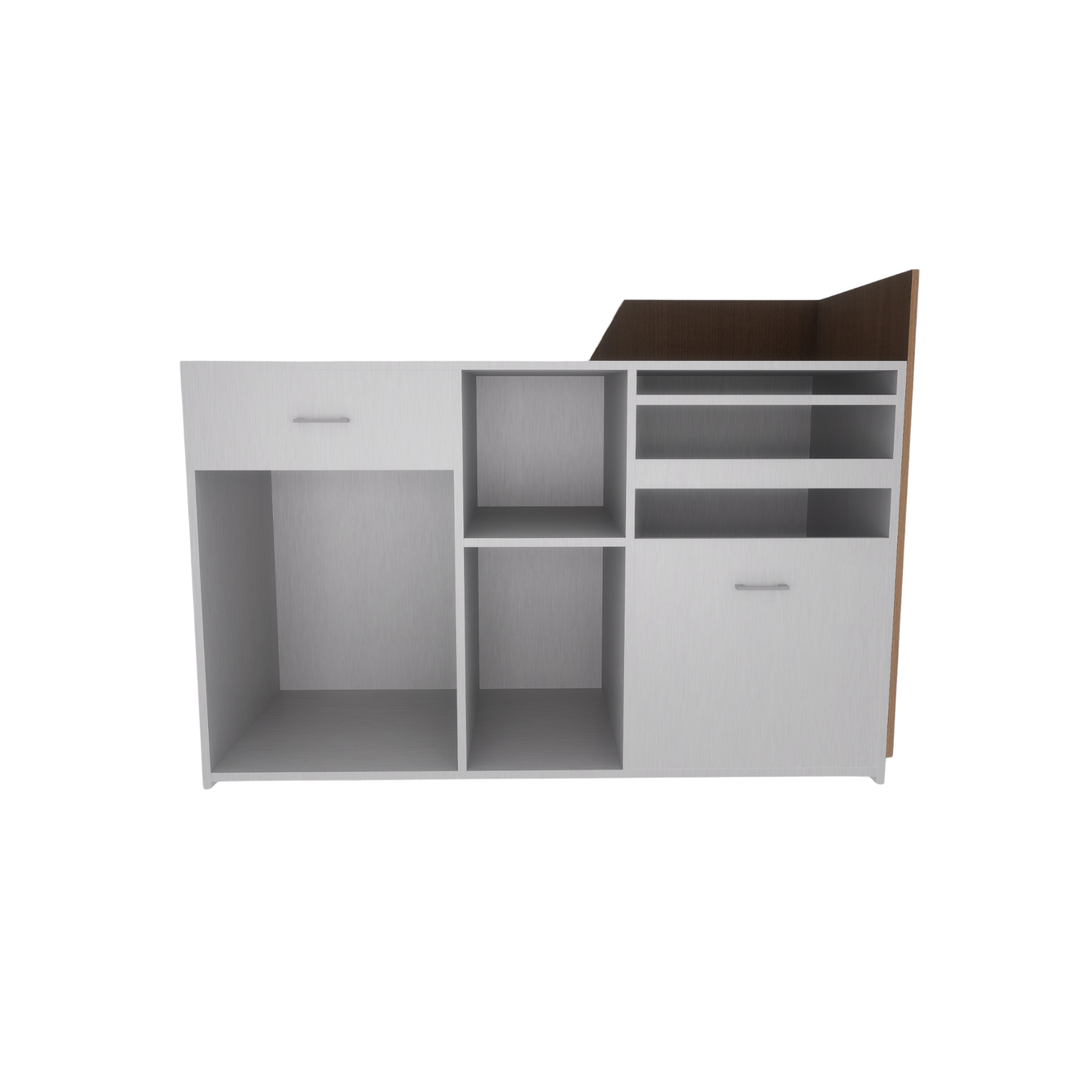 Banco Slive Luminoso cm160 Grigio Alluminio frontale Alburno