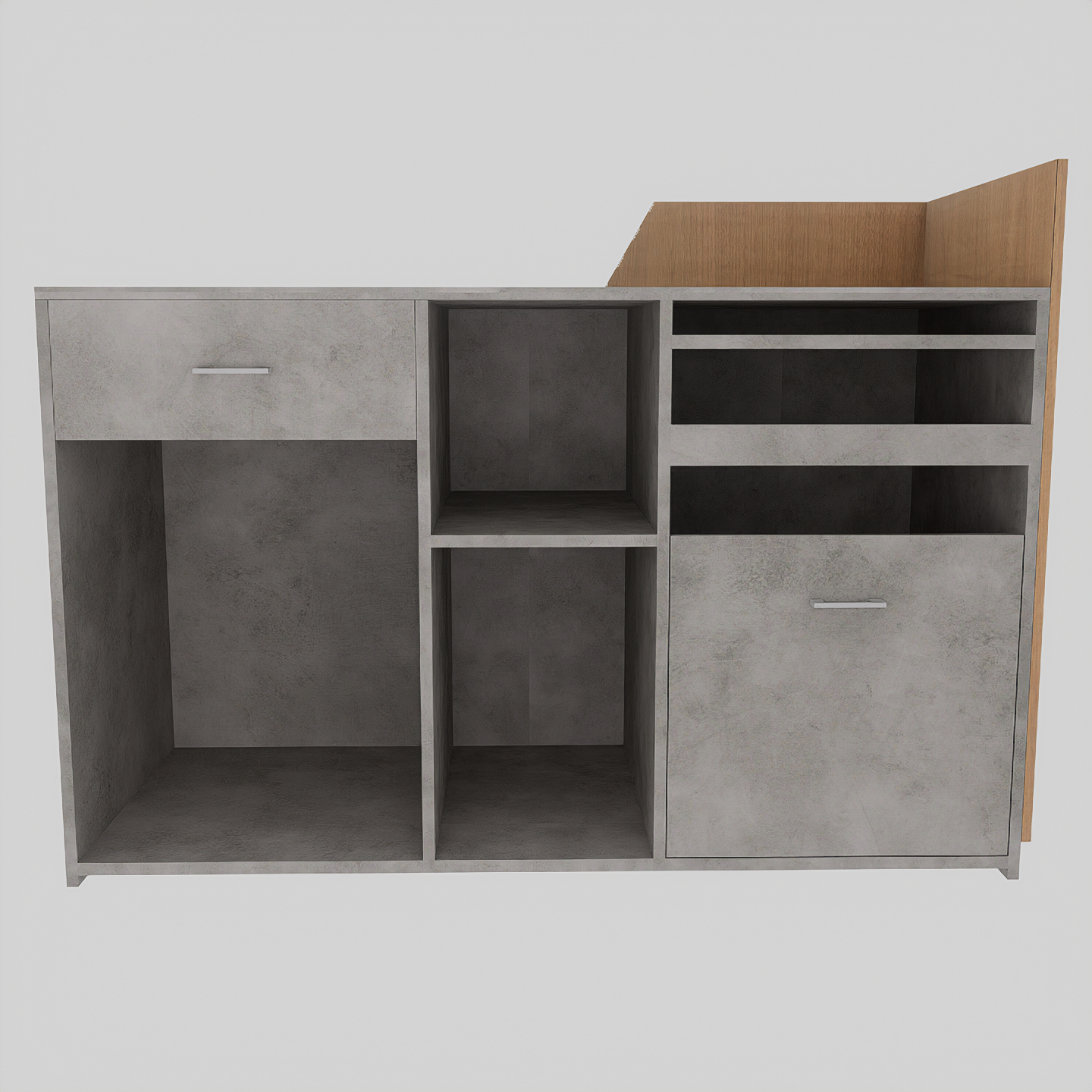 Banco Slive Luminoso cm160 Grigio Alluminio frontale Alburno