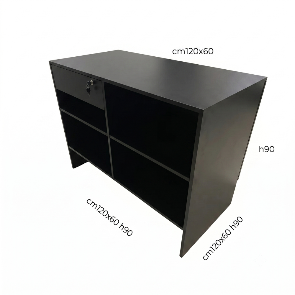 Banco Cassa Nero cm120x60h90H