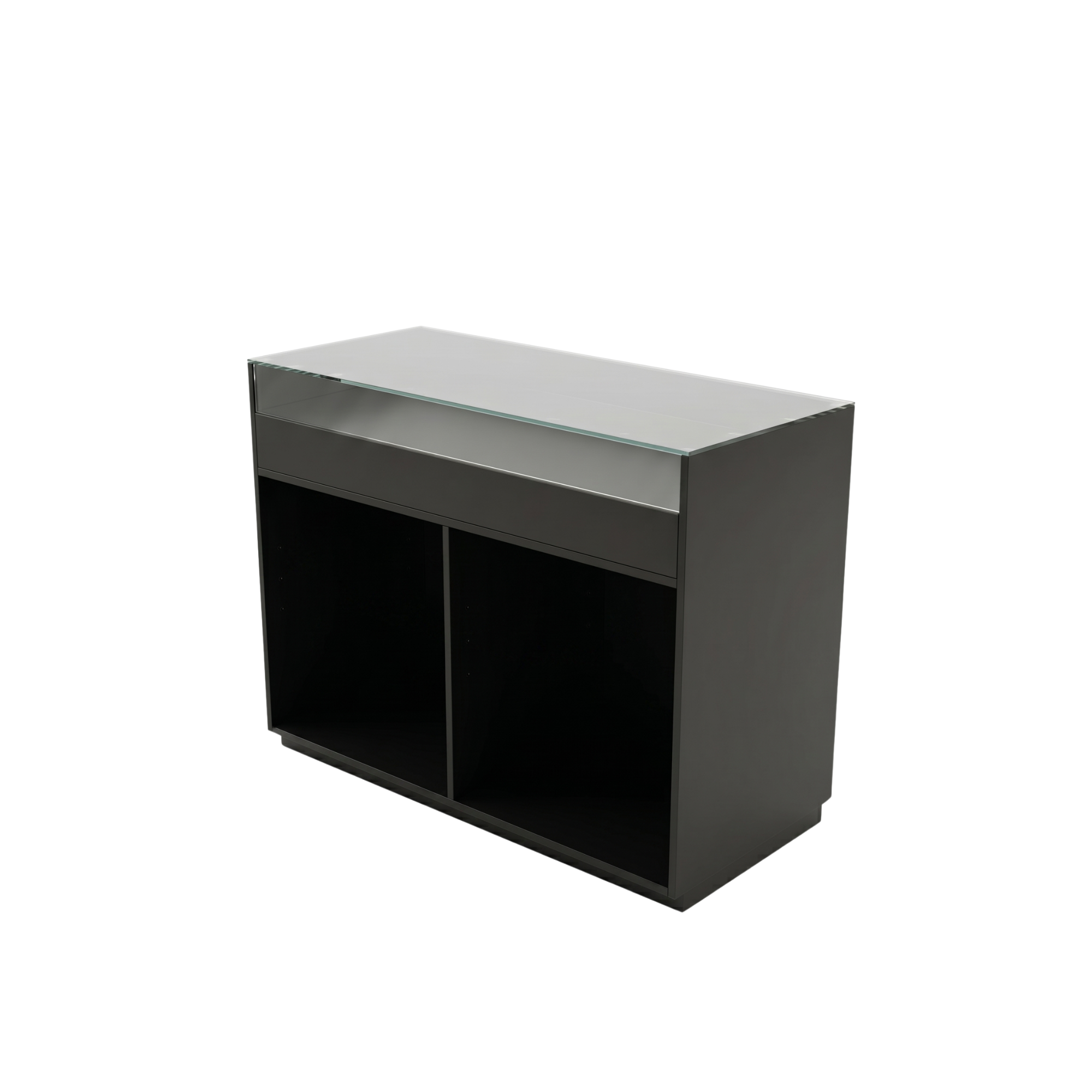 Banco Cassa Nero con Teca In Vetro