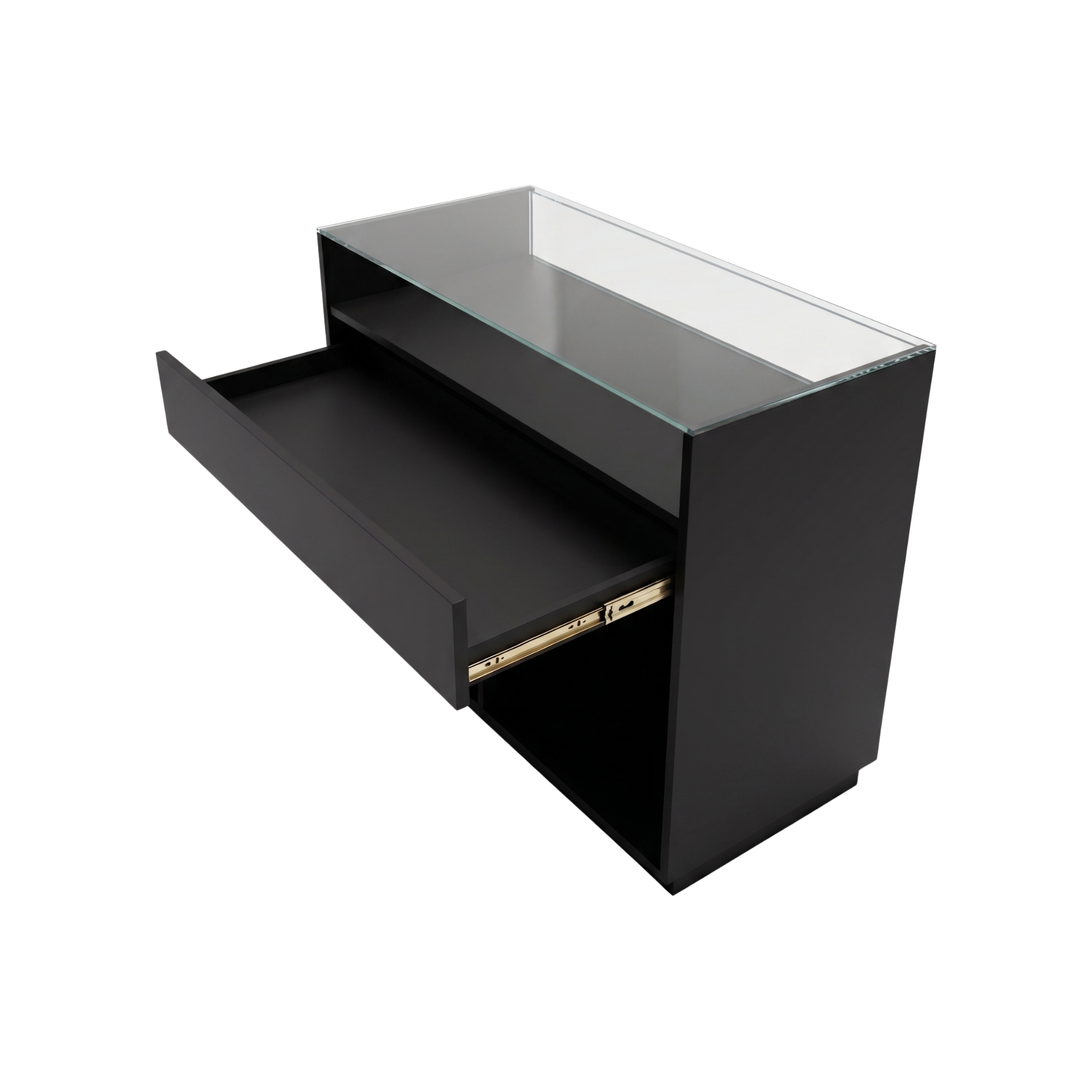 Banco Cassa Nero con Teca In Vetro