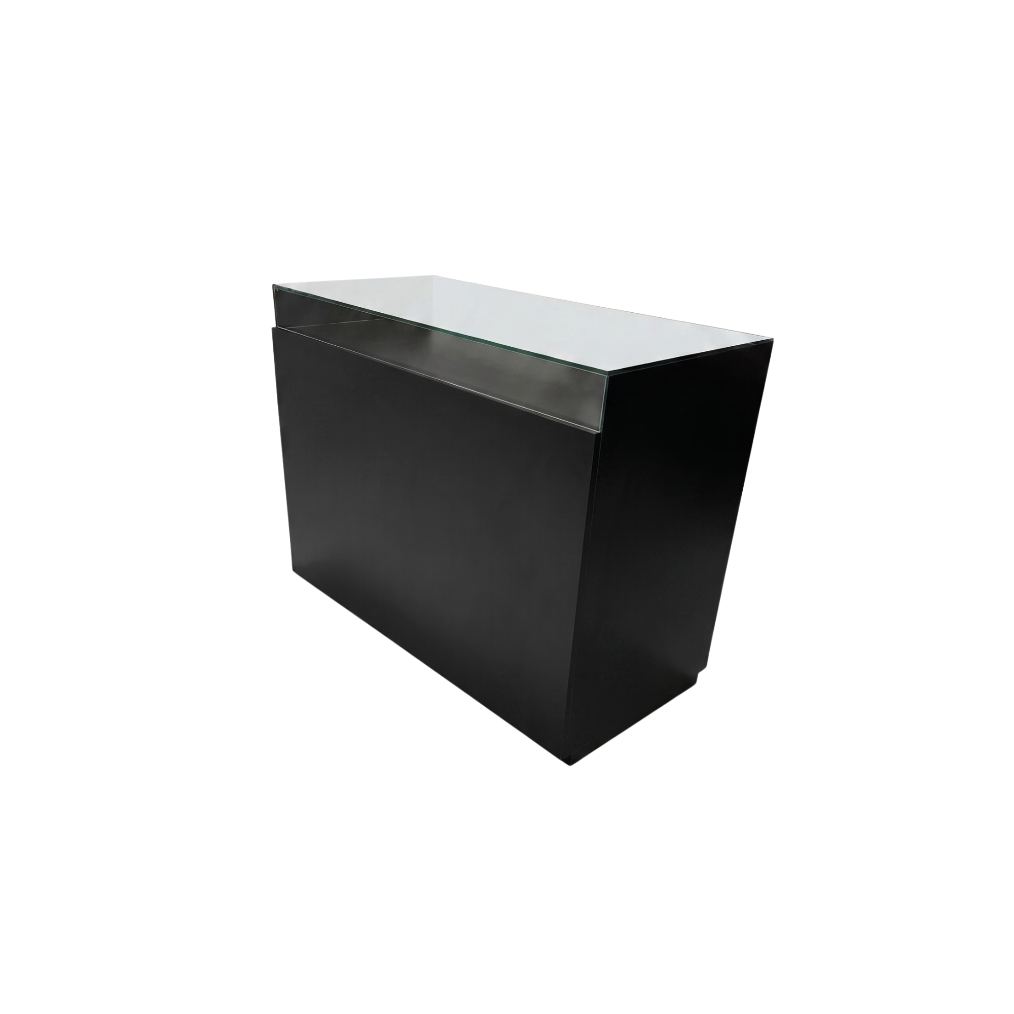 Banco Cassa Nero con Teca In Vetro