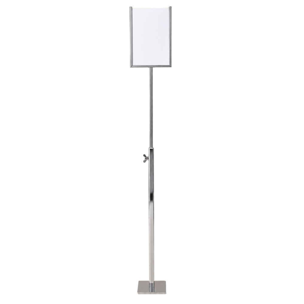 Espositore Portaprezzo Cartello Cromato A5 H70 cm BH093C