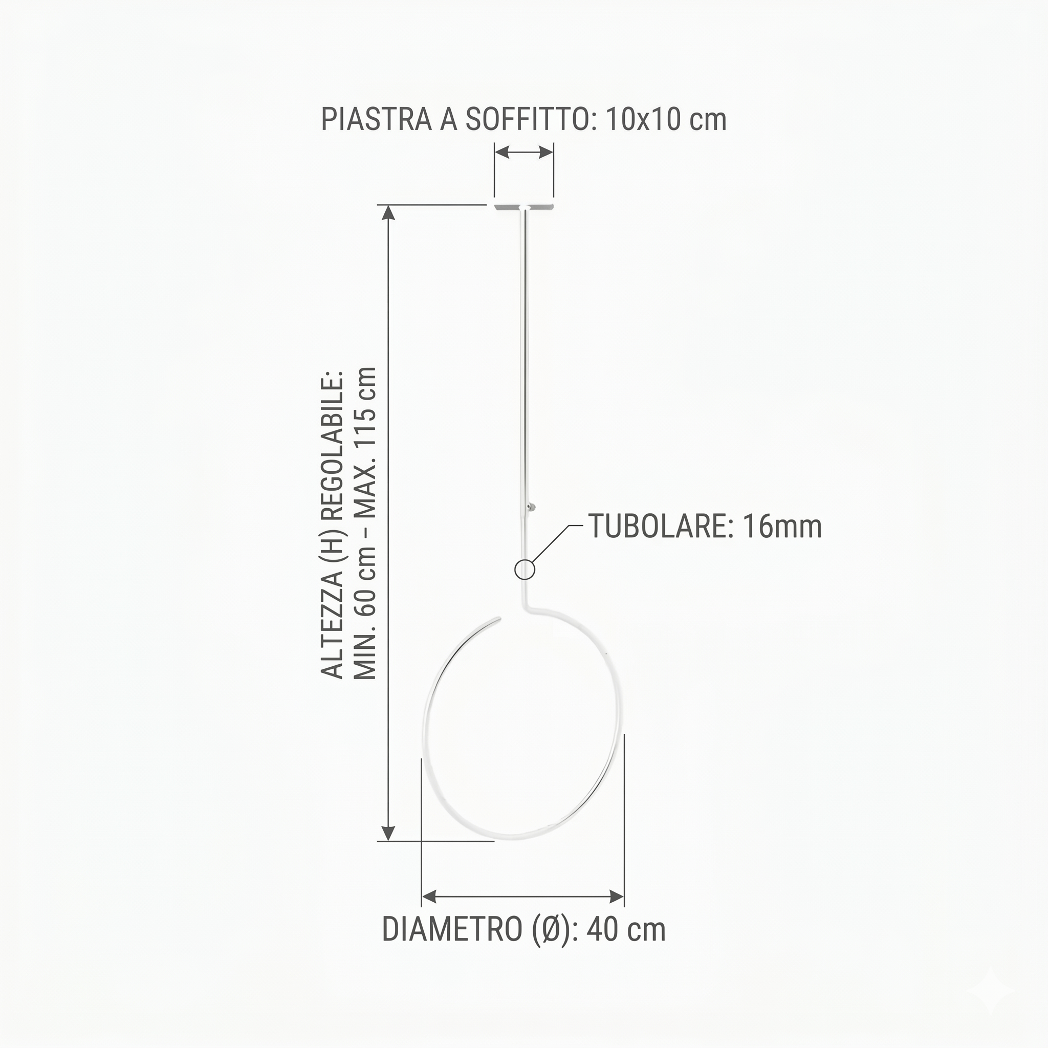 White Round Telescopic Ceiling Display